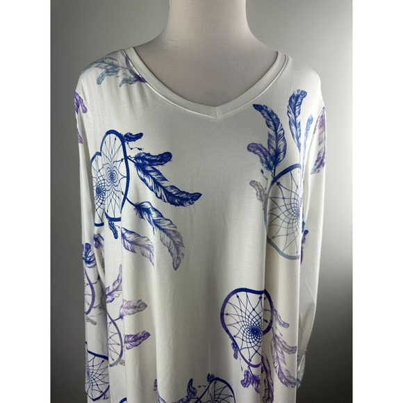 🦄 Lularoe Emily Dress Dream Catcher Stretch Long Sleeve V-neck Plus Size 3XL - Picture 6 of 9